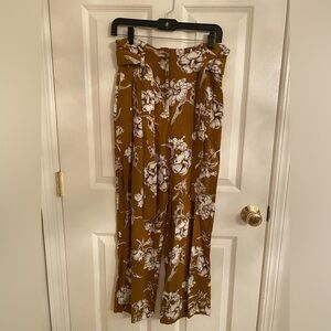 Zara floral pants with tie